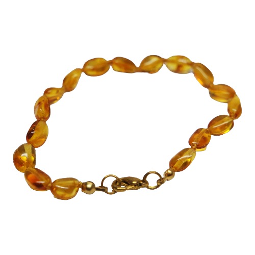 Pulsera De Ámbar Tono Miel